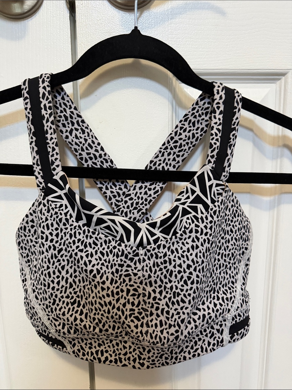lululemon athletica Black and White Patterned Sports Bra